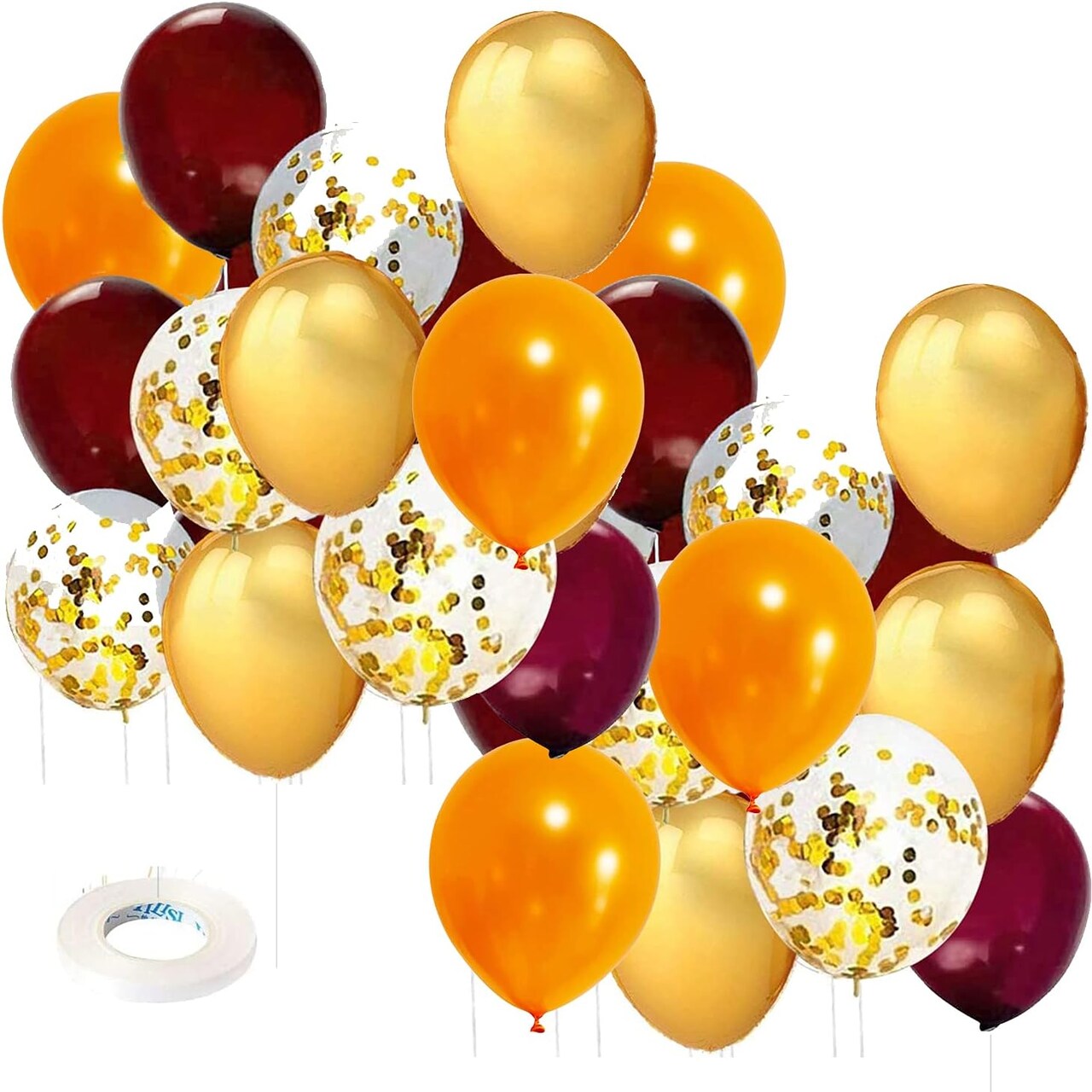 Fall Balloons/Maroon and Orange Balloons Fall Birthday Party Decorations Thanksgiving Decorations 20pcs Burgundy Orange Gold Confetti Balloons for Fall Bridal Shower Decorations